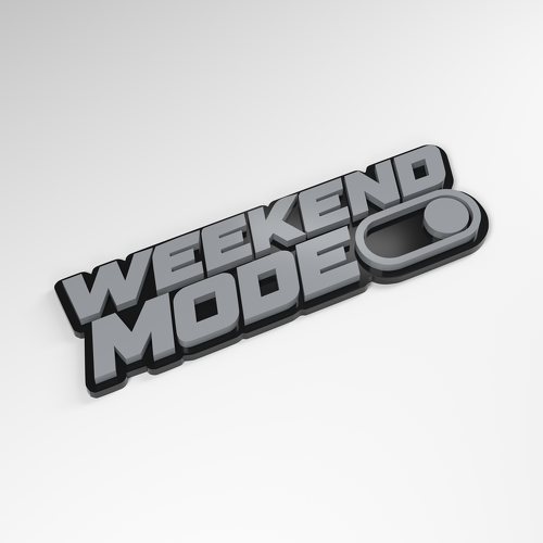 Weekend Mode Switch 3D Acrylic Badge_1