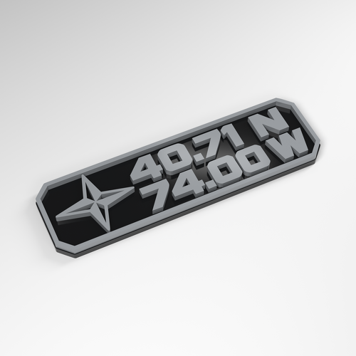 Personalized Coordinates 3D Acrylic Badge