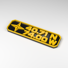 Personalized Coordinates 3D Acrylic Badge_2