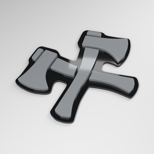 Crossed Axes 3D Acrylic Car Badge_1