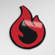 Flame 3D Acrylic Car Badge_3