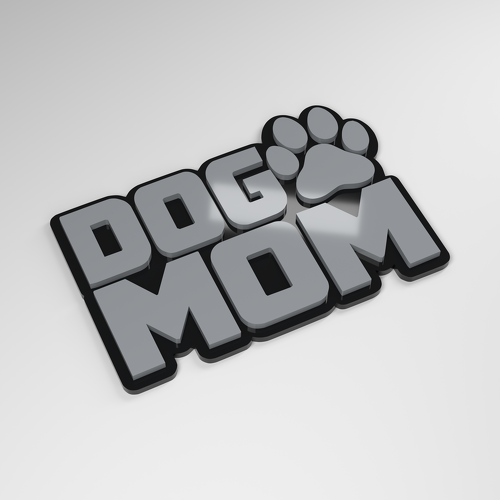 Dog Mom 3D Acrylic Car Badge