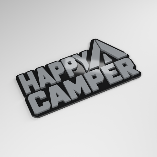 Happy Camper 3D Acrylic Car Badge_1