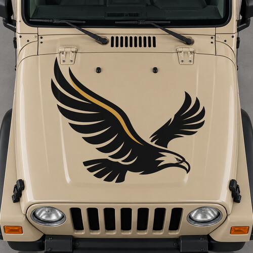 Sport TJ Banking Eagle Hood Vinyl Decal Sticker for Jeep Wrangler 2006_1