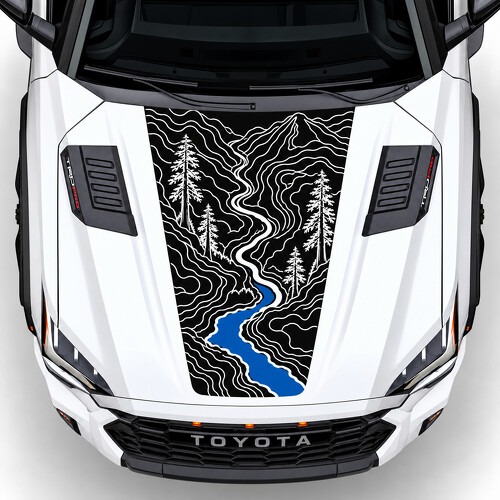 TRD Pro Forest River Hood Vinyl Decal Sticker for Toyota Sequoia III (XK80) 2022-present_1