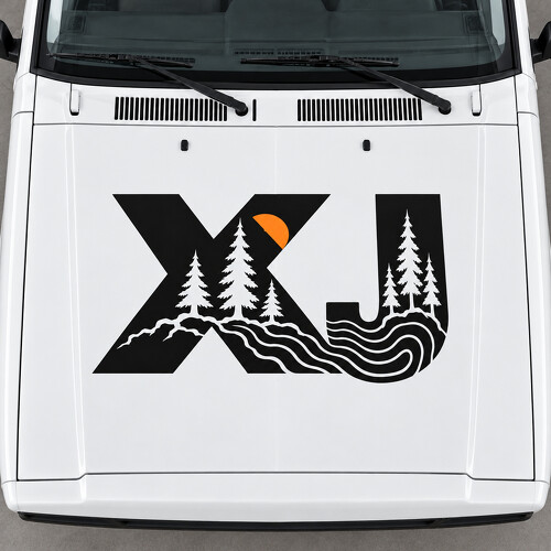 XJ Sport Forest Letter Hood Vinyl Decal Sticker for Jeep Cherokee 1999