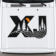 XJ Sport Forest Letter Hood Vinyl Decal Sticker for Jeep Cherokee 1999_2