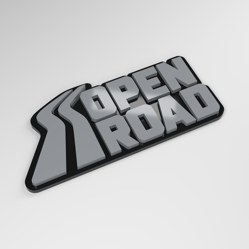 Open Road 3D Acrylic Car Badge_1