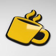 Coffee Cup 3D Acrylic Car Badge_2