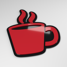 Coffee Cup 3D Acrylic Car Badge_3