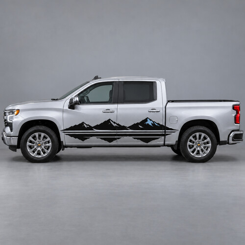 Summit Reflection Mountain Stripes Side Vinyl Decal Sticker for Chevrolet Silverado 1500 LT Crew Cab T1XX 2022–2026