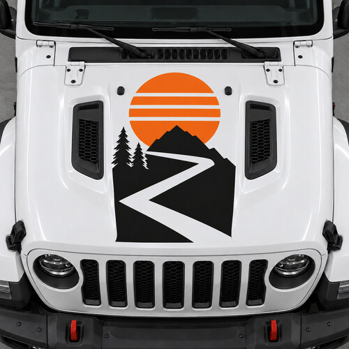 Switchback Sundisc Hood Vinyl Decal Sticker for Jeep Wrangler Unlimited Rubicon JL 2018–2026_1