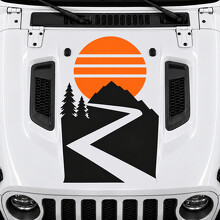 Switchback Sundisc Hood Vinyl Decal Sticker for Jeep Wrangler Unlimited Rubicon JL 2018–2026_2