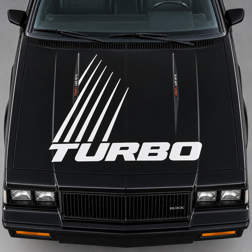 Turbo Rails Stripes Hood Vinyl Decal Sticker for Buick Regal Grand National G-Body 1984–1987_1