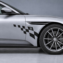 Feathered Check Front Fender and Door Vinyl Decal Sticker for Aston Martin DB11 V8 Coupe 1st Gen 2018–2023_2