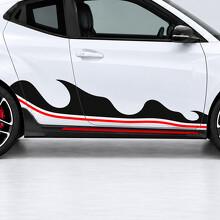 Triple Wave Comb Stripes Side Door Vinyl Decal Sticker for Hyundai Veloster N JS 2019–2022_2