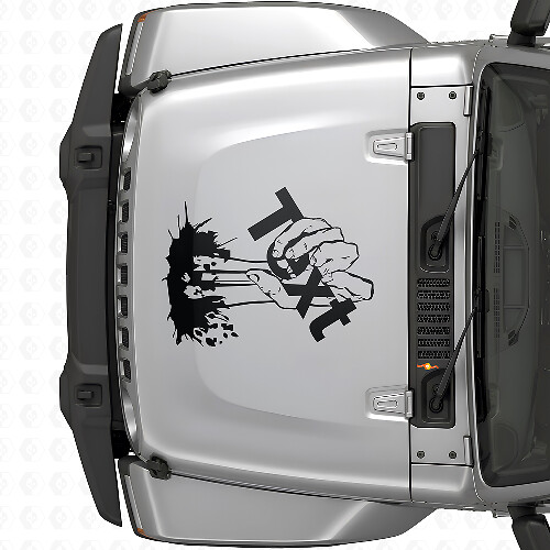 Zombie Hand Custom Text Hood Vinyl Decal Sticker for Jeep Wrangler_1