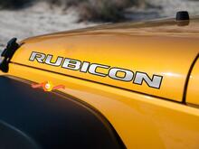 2 RUBICON  Chrome Vinyl Sticker Decal JEEP WRANGLER Hood - 1 2