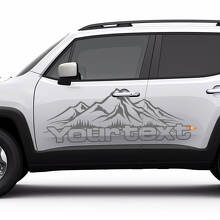 Mountains Style Side Vinyl Decals Set for Jeep Renegade_2