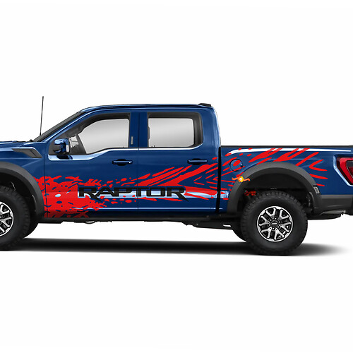 Huge Side Doors Truck Splash Raptor Decal Sticker Wrap for Ford F-150 Raptor
