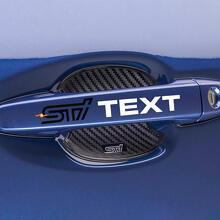 STI-Style Door Handle Custom Text Vinyl Decal Set for Subaru_4