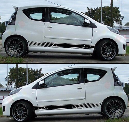 Side Decal Sticker Stripes Kit For PEUGEOT 107