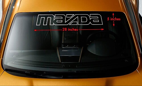 MAZDA OUTLINE Windshield Banner Vinyl Long Lasting Decal Sticker 28