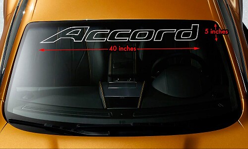 HONDA ACCORD OUTLINE Windshield Banner Vinyl Premium Decal Sticker 40
