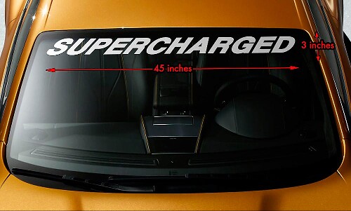 Supercharged Windshield Banner Vinyl Decal 