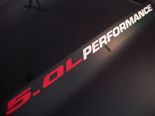 5.0L PERFORMANCE (pair) Hood decals sticker Coyote Mustang GT F150 2015
