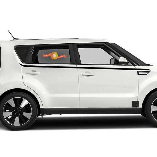 Side Rocker Panel Stripes graphics Stickers Decals for Kia Soul 2008- 2020
