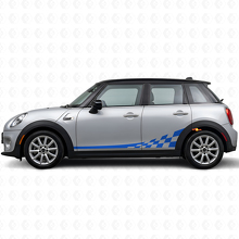 Checkered Flag Side Stripes Vinyl Decals Kit for Mini Cooper F56_2