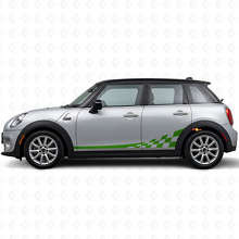 Checkered Flag Side Stripes Vinyl Decals Kit for Mini Cooper F56_3