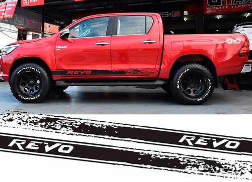 Revo Distressed Stripes Side Vinyl Decal Kit for Toyota Hilux