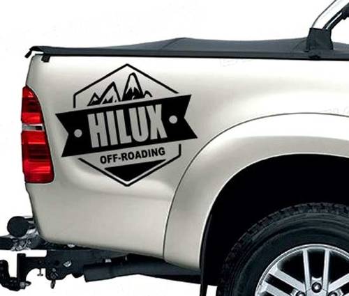 2 PC REAR STICKER hilux off road DECAL FOR TOYOTA HILUX decals badges detailing sticker