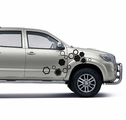 Hexagon Style Side Vinyl Decal Kit for Toyota Hilux Vigo 2011