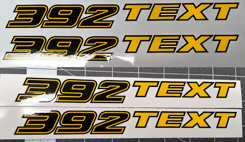 392 Hemi SRT8 Style Custom TEXT Pair Hood Vinyl Decal Sticker for Dodge Challenger