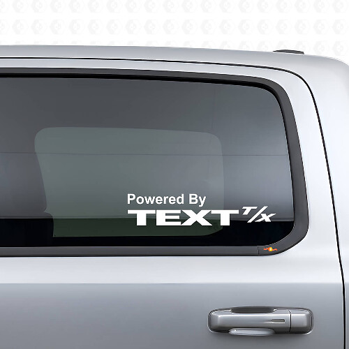Powered By with Custom Text Side Window Vinyl Decal Pair for Dodge Ram
