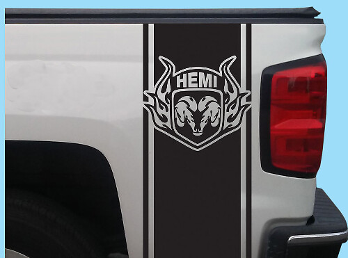 Hemi Style Rear Side Stripe Vinyl Decal for Dodge Ram