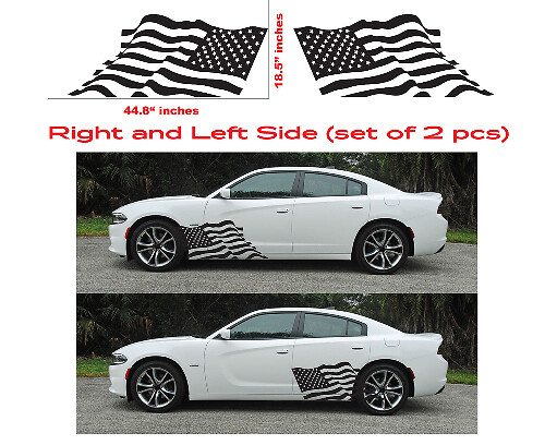 American Flag Side Door Vinyl Decal Set for Dodge Charger