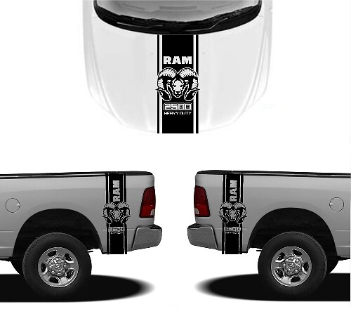 3X DODGE HOOD FENDER DECALS RAM HEMI 2500 1500 graphics vinyl body stickers
