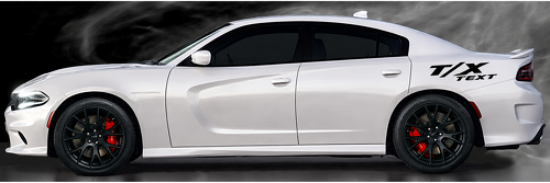 Custom Text T/X Rear Fender Vinyl Decal Sticker for Dodge Charger