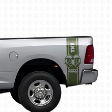 Hemi Custom Text Rear Side Stripes Vinyl Decal Kit for Dodge Ram 1500 2500_3