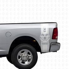 Hemi Custom Text Rear Side Stripes Vinyl Decal Kit for Dodge Ram 1500 2500_5