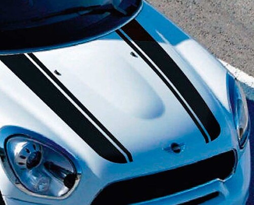 Dual Racing Stripes Hood Vinyl Decal Sticker for MINI Countryman 2011-2015