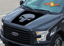 Musclecar truck 2015-2016 Punisher skull hood graphics side stripe decal sticker 2