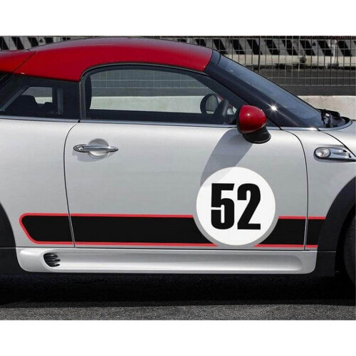Mini Cooper - track day GP style vinyl Sticker Decal graphics rocker 
