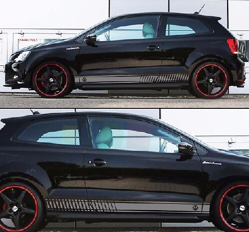 Decal Sticker Racing Stripes Kit For Volkswagen VW Polo R Fender Bumper Panel gt