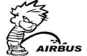Funny Pee on Airbus Vinyl Decal Sticker for Cars and Trucks
