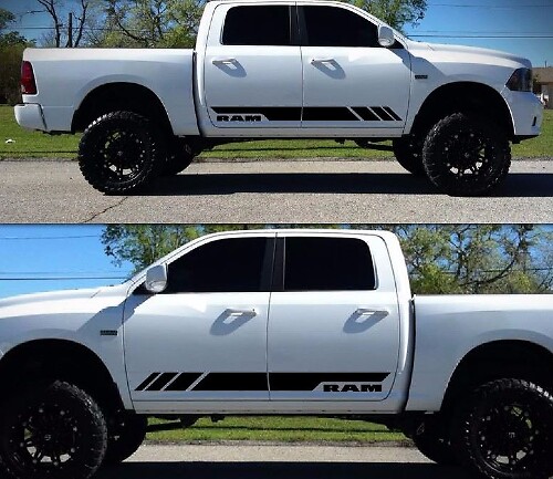 Checkered Side Stripes Vinyl Decal for Dodge Ram 2009–2017